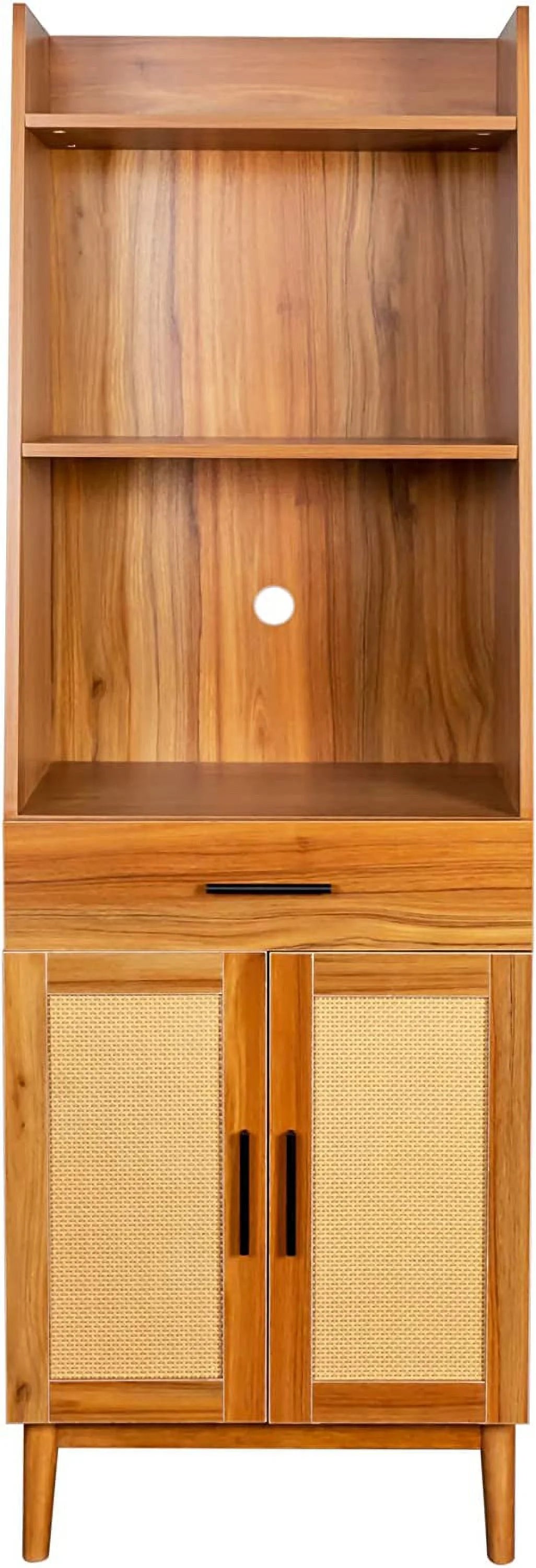 71" Tall Wood Bookcase with Doors and Drawers B638