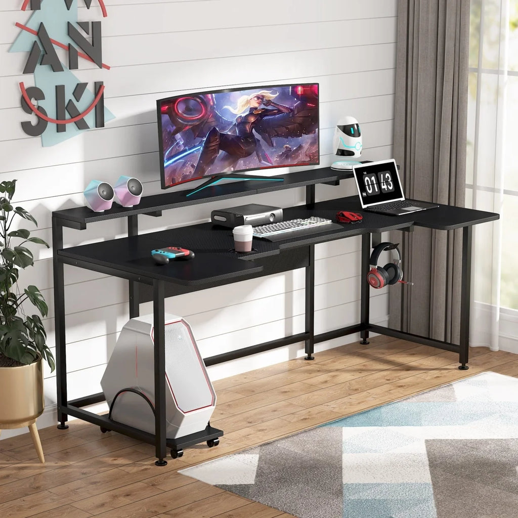 U Shaped Gaming Desk 70.8 Inches Workstation Desk L5076