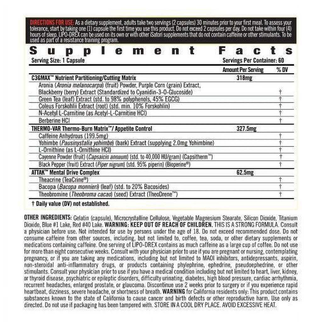 60 Capsules Fat Loss Thermogenic Formula C31471