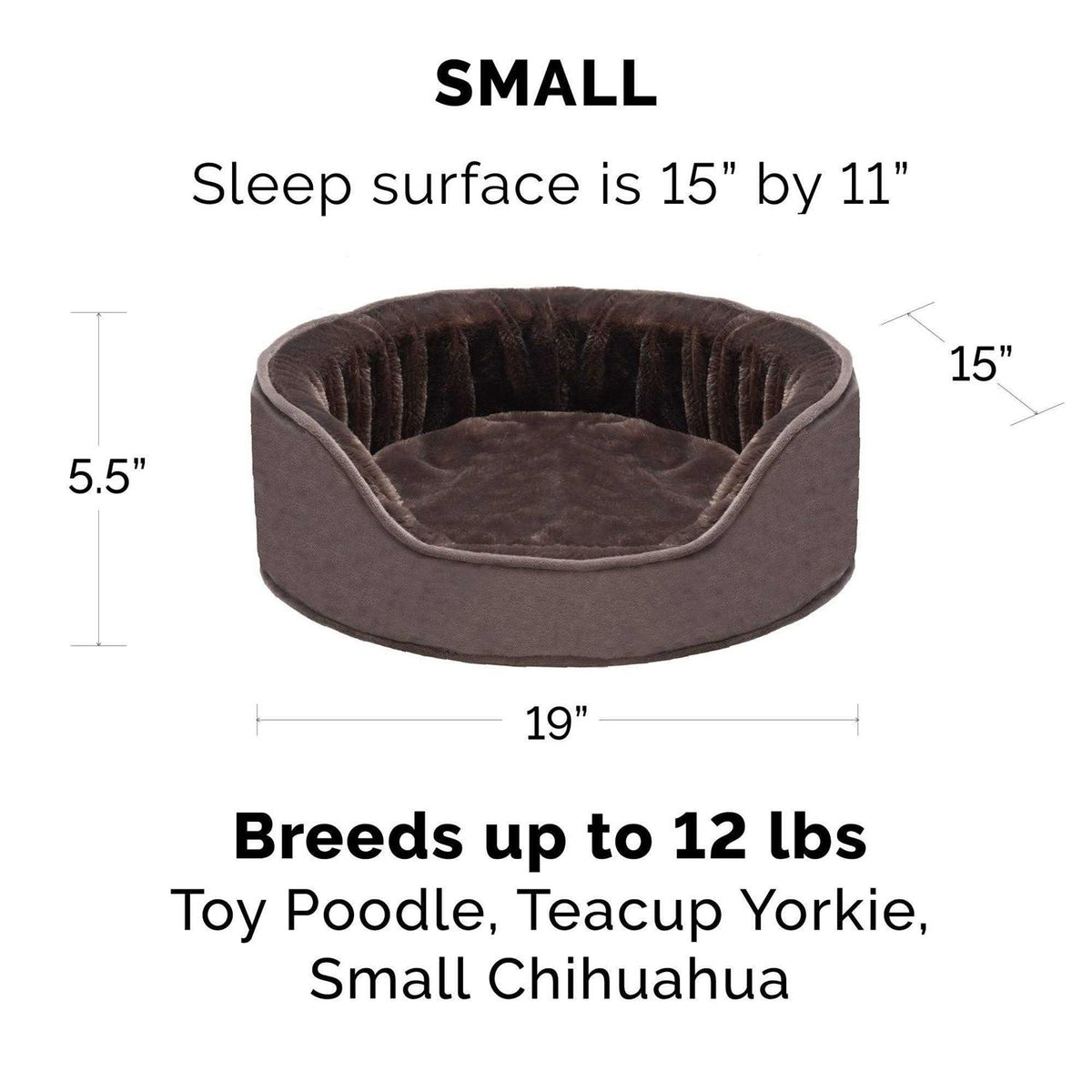 Plush Velvet Oval Dog Bed A574