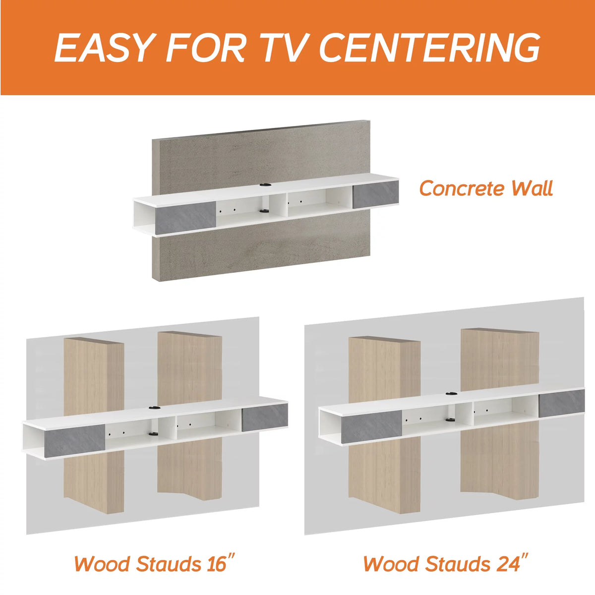70 inch Floating TV Shelf with LED Light C93363