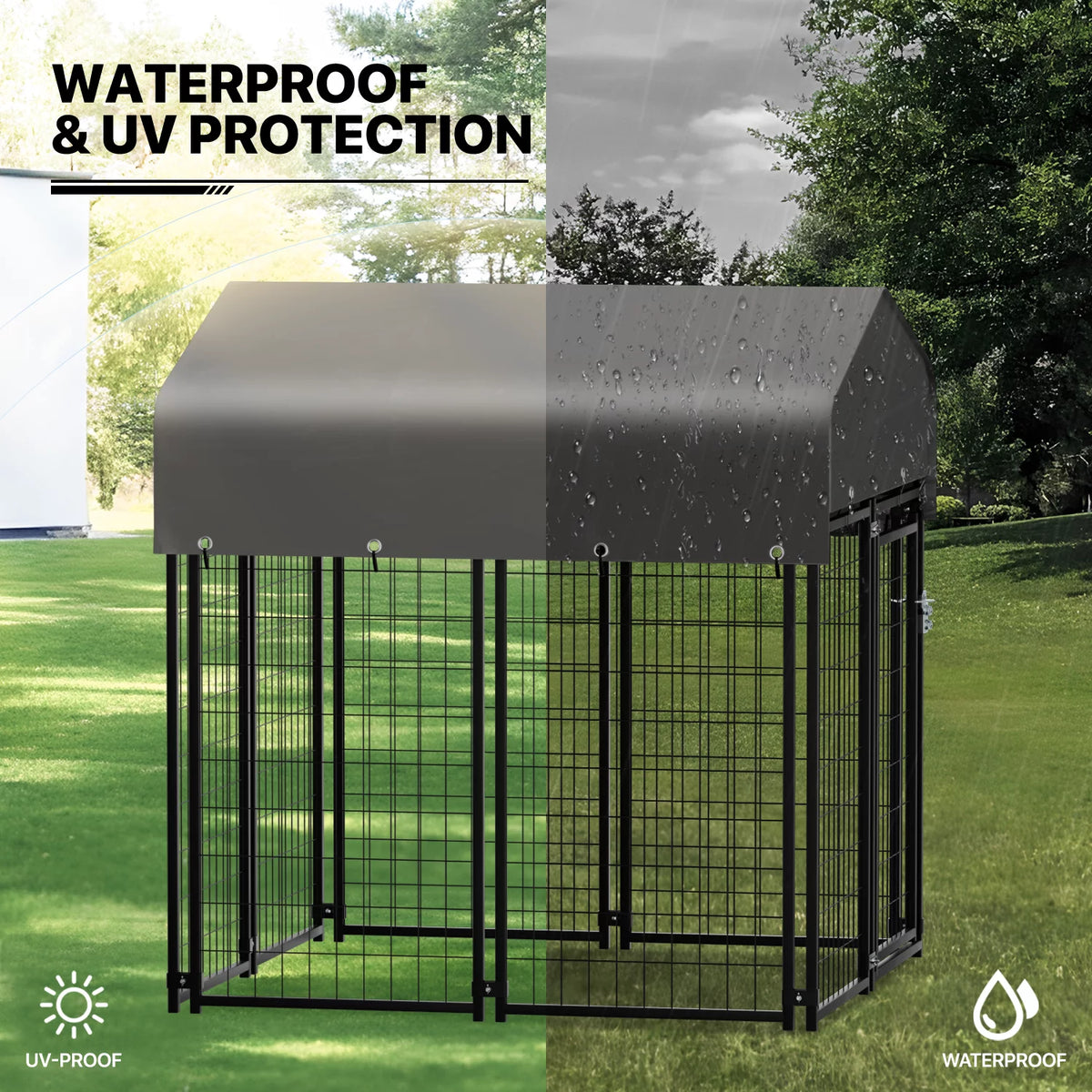 4ft x 4.25ft x 4.5ft 8 Panel Outdoor Dog Kennel E574