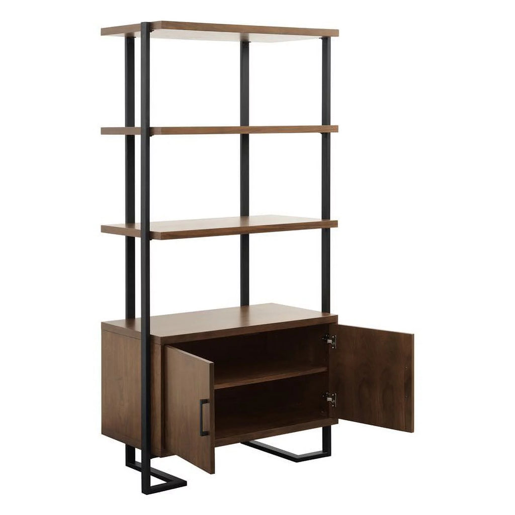 Mid-Century Metal & Wood Bookcase D8485