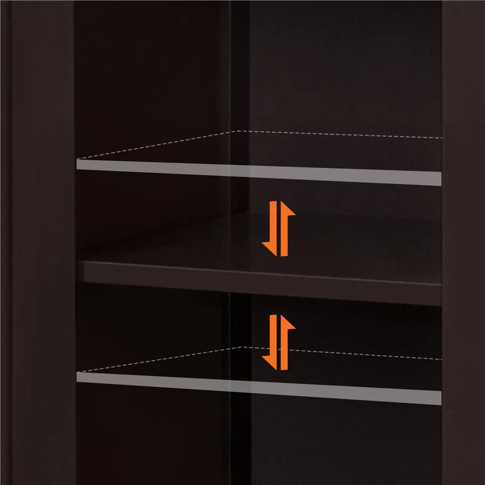Espresso Wooden Storage Cabinet with Drawers and Cupboard D859