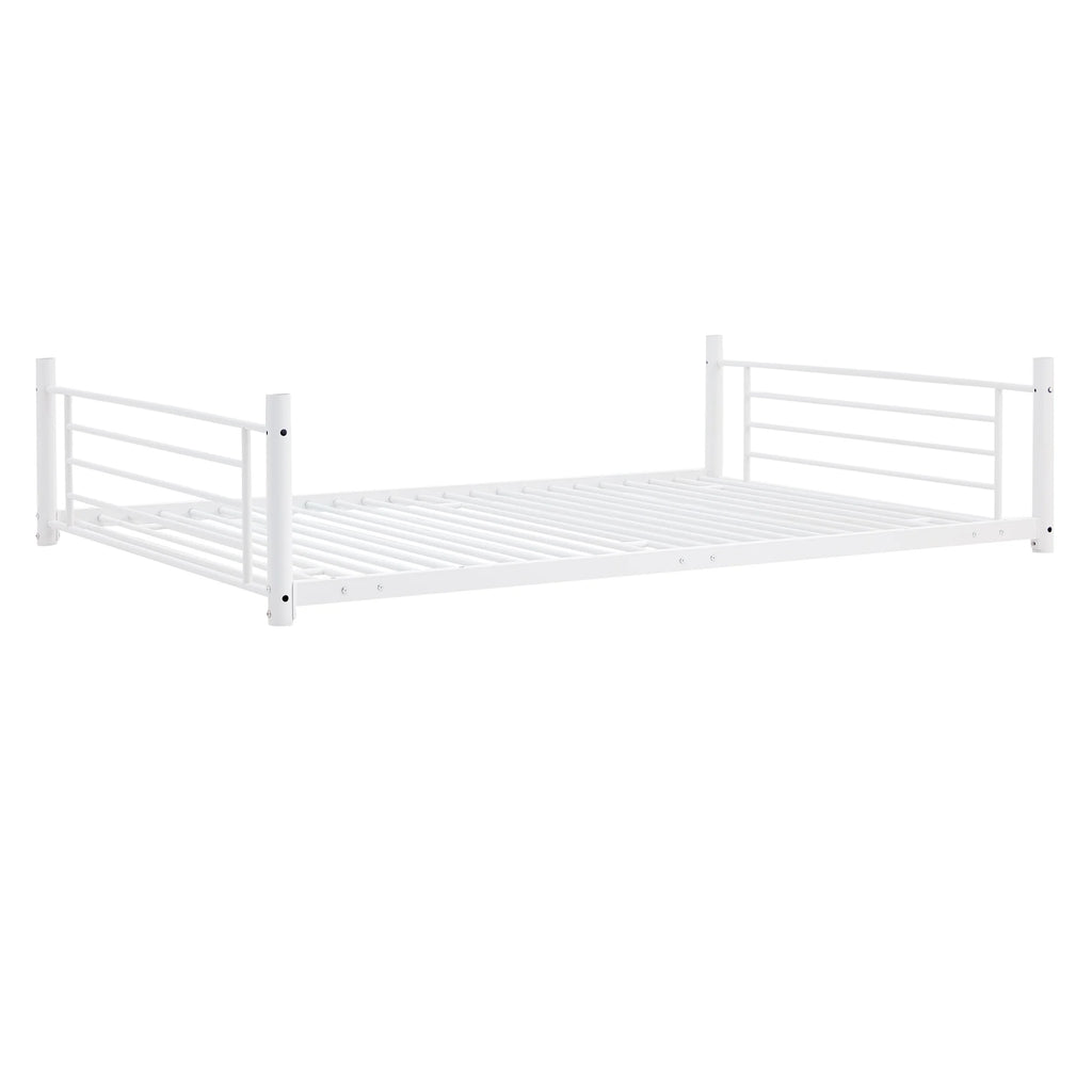 Full Metal Triple Bed with Built-In Ladder White X560893