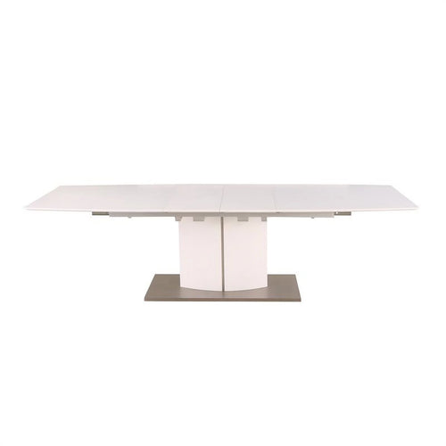 110.2" Solid Wood Top Dining Table Matte White F39240