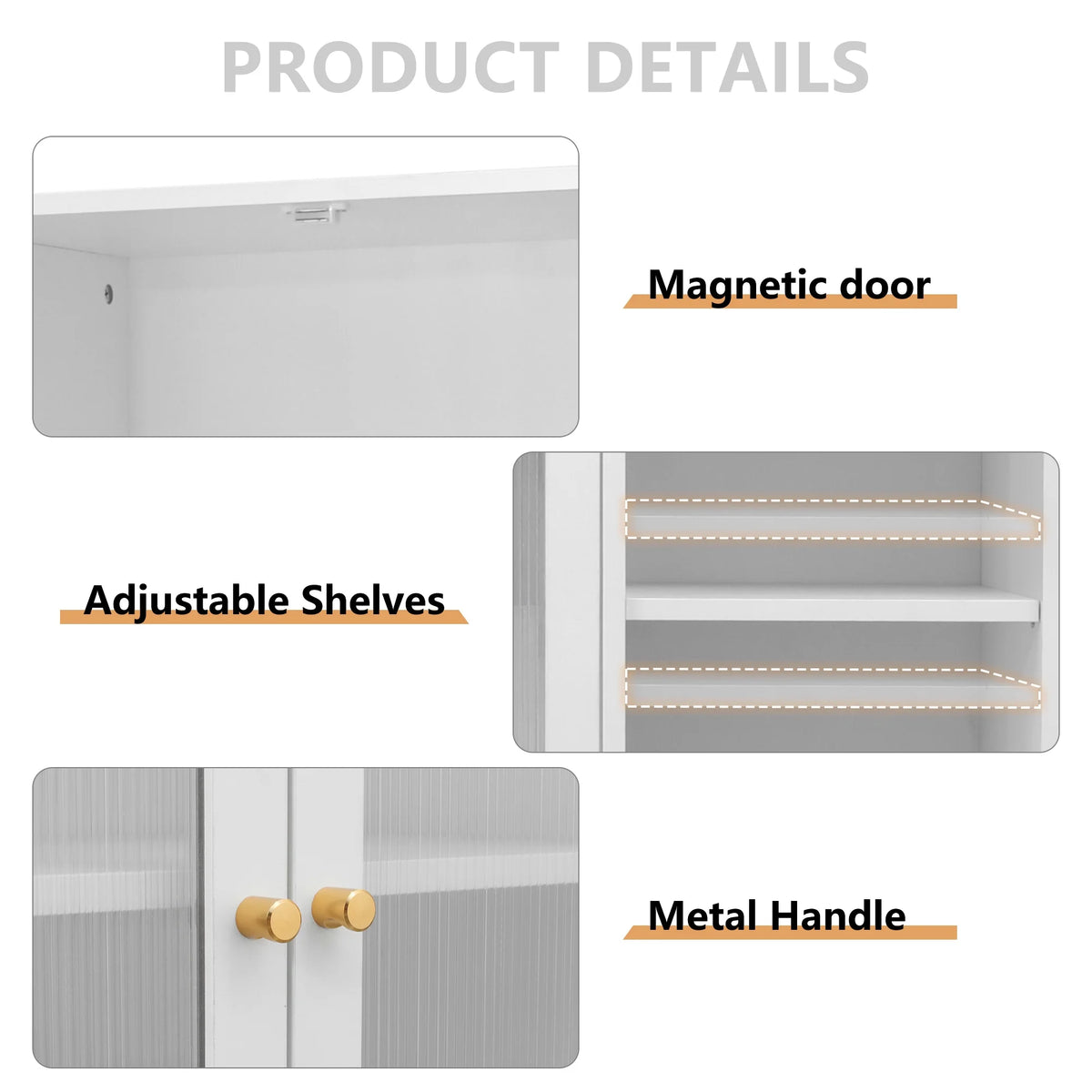 White Kitchen Storage Cabinet B913