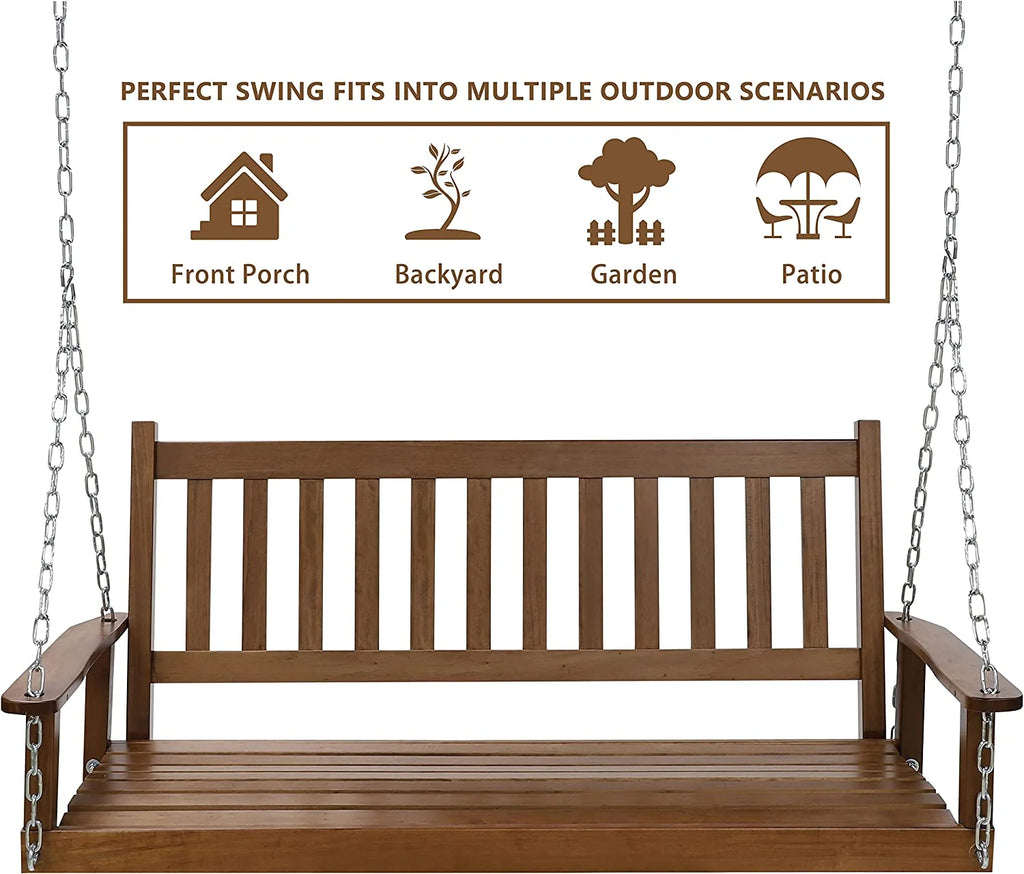 Wooden Porch Swing 5FT with Chains H9308
