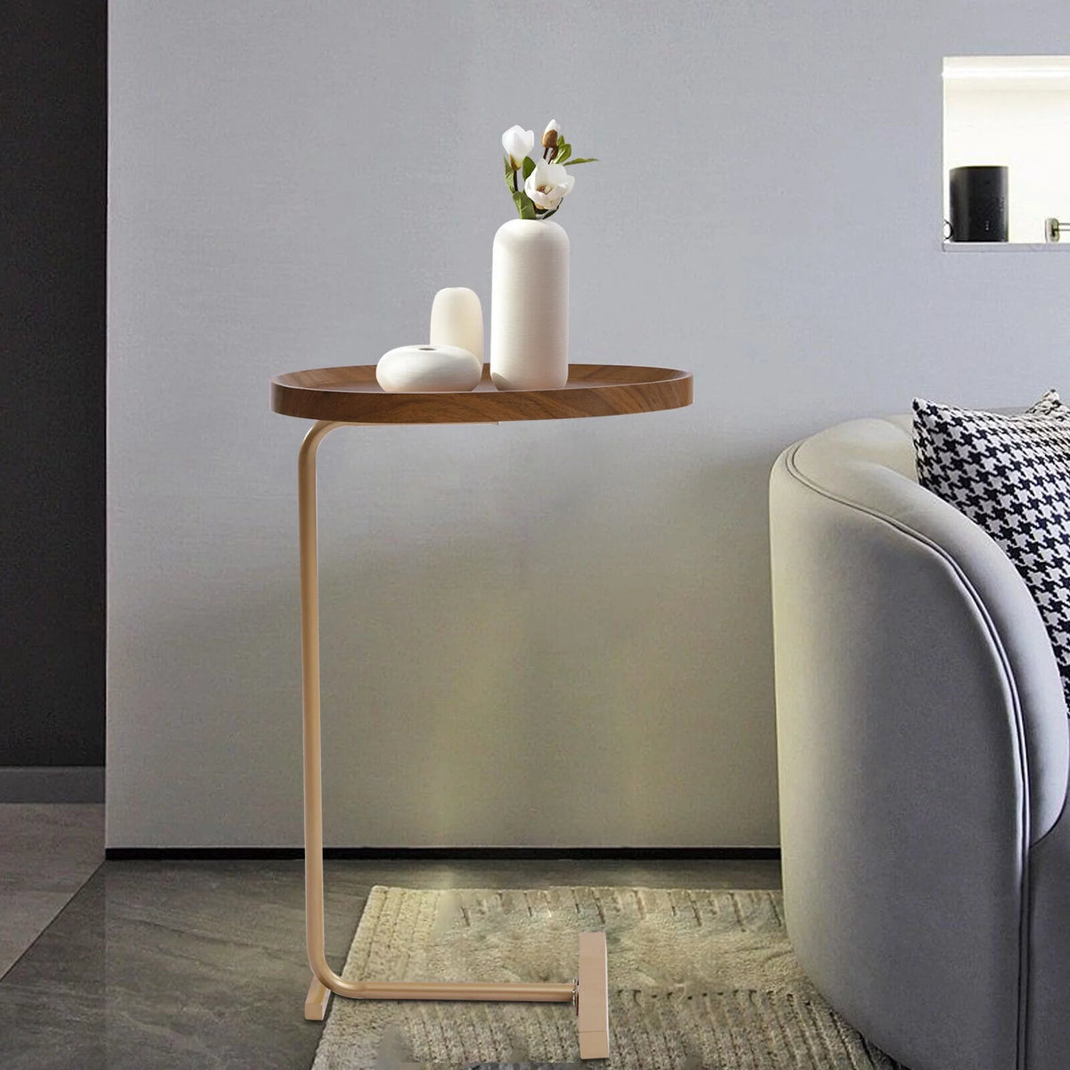 C-Shaped Round Coffee Table U337496