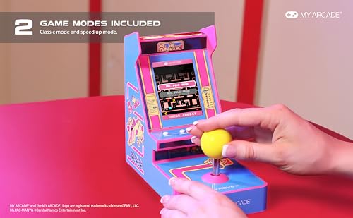 Ms. Pac-Man Joystick Arcade Classics Retro Games Mini Video Game Console 2 Game Modes O340