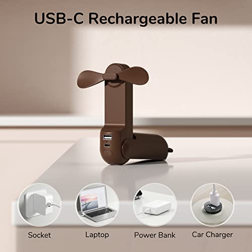 Handheld Mini Fan 3 IN 1 USB Rechargeable Pocket Fan Pink L86326