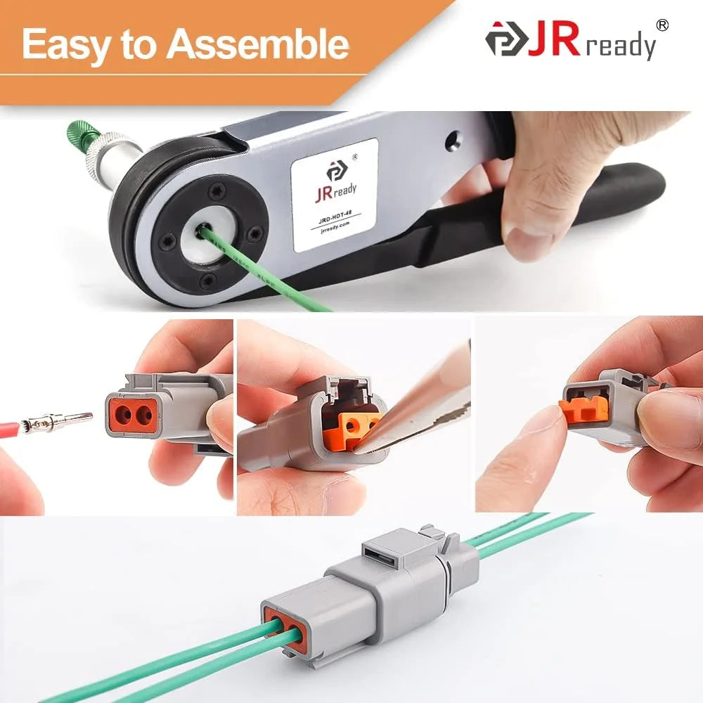 2 4 Pin Gray IP67 Waterproof Electrical Connector Kit J5669