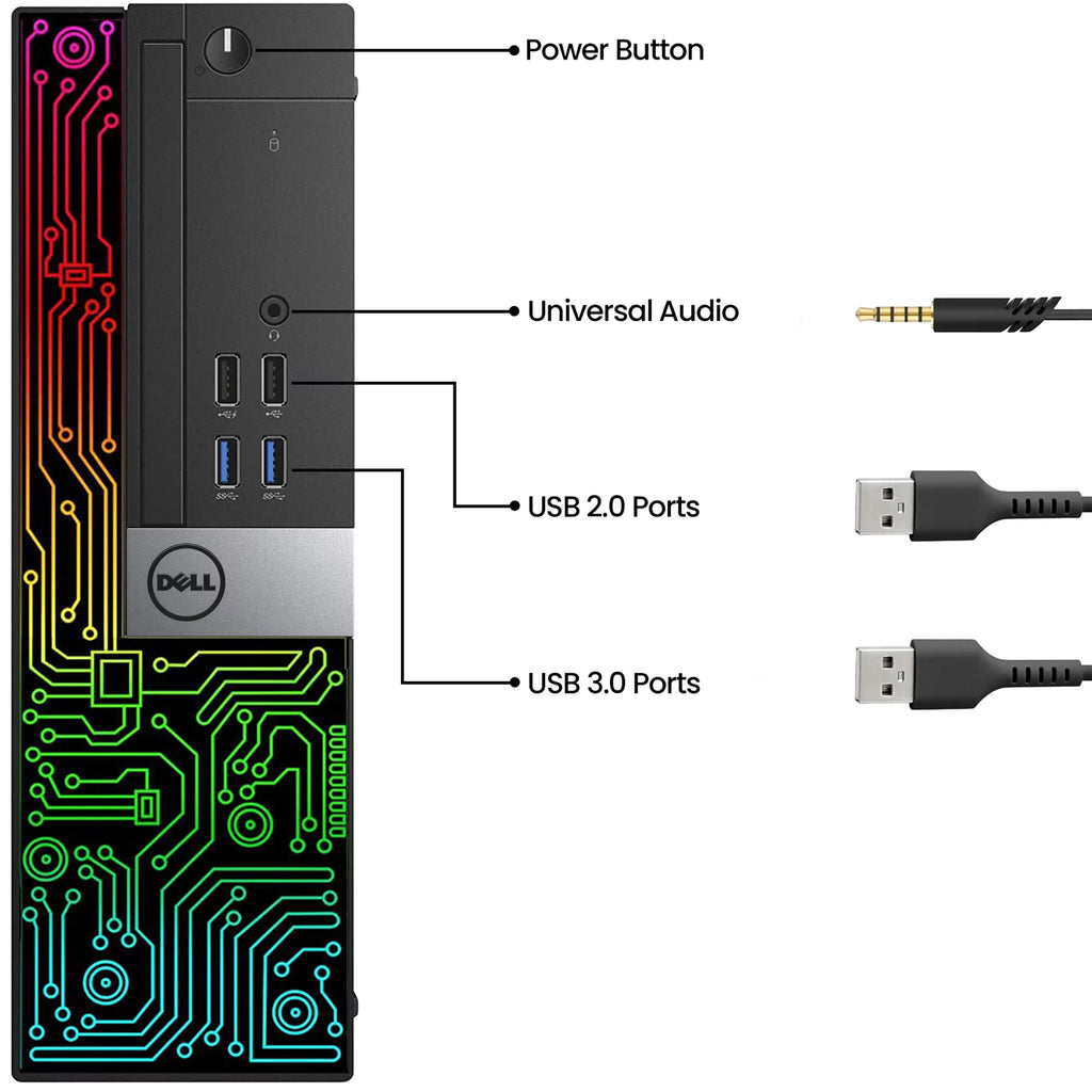 RGB Gaming Desktop Computer PC, Intel i5 6th Gen, AMD Radeon RX 550, 16GB Ram, 1TB SSD, 22 inch Monitor, Keyboard Mouse Headset, WiFi Windows 10 Pro I430
