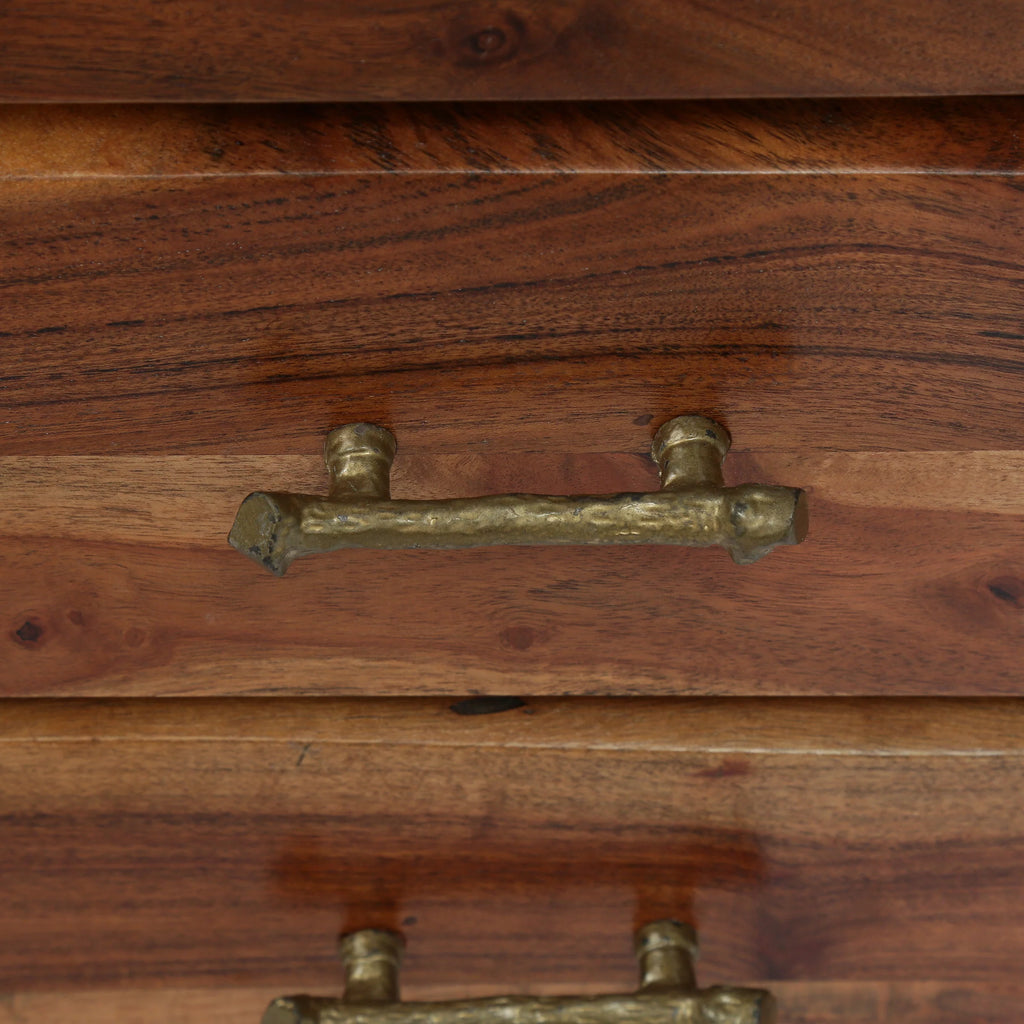 Acacia Wood 3 Drawer Nightstand Z19828