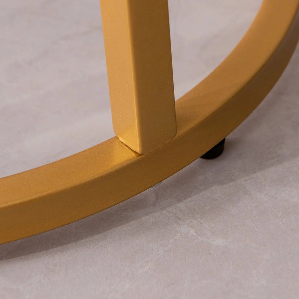 C-shaped Side Table with Metal Frame and Round Top L404000