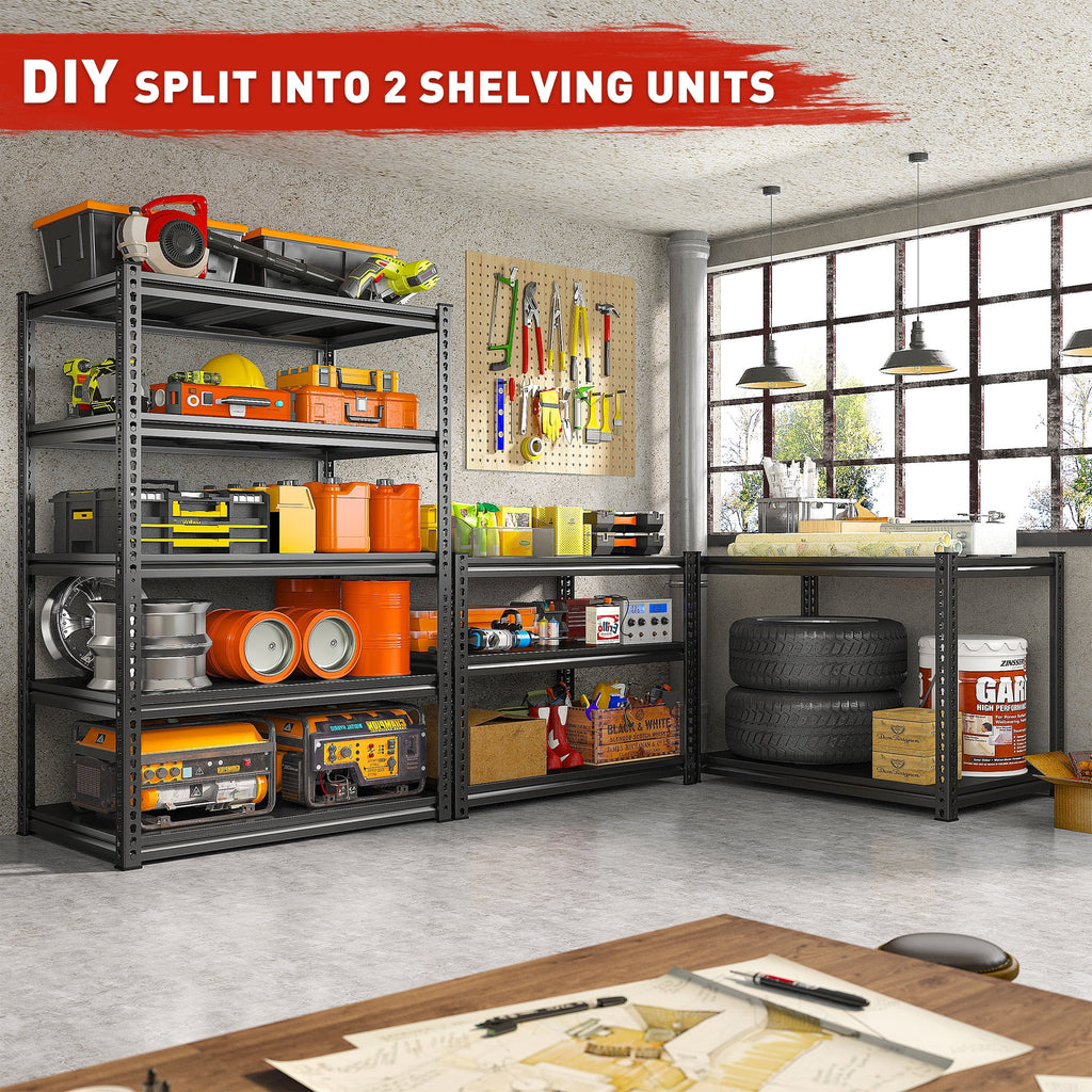 Heavy Duty 5 Tier Adjustable Metal Storage Shelves N363601
