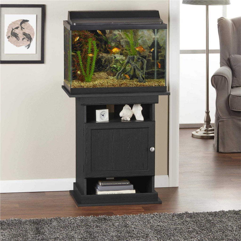 Black Aquarium Stand with Storage Y175