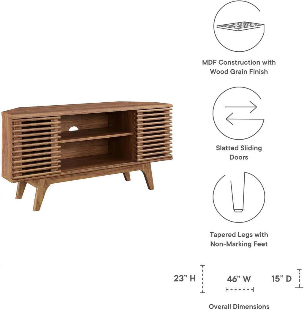 Mid-Century Modern Corner TV Stand Z9772