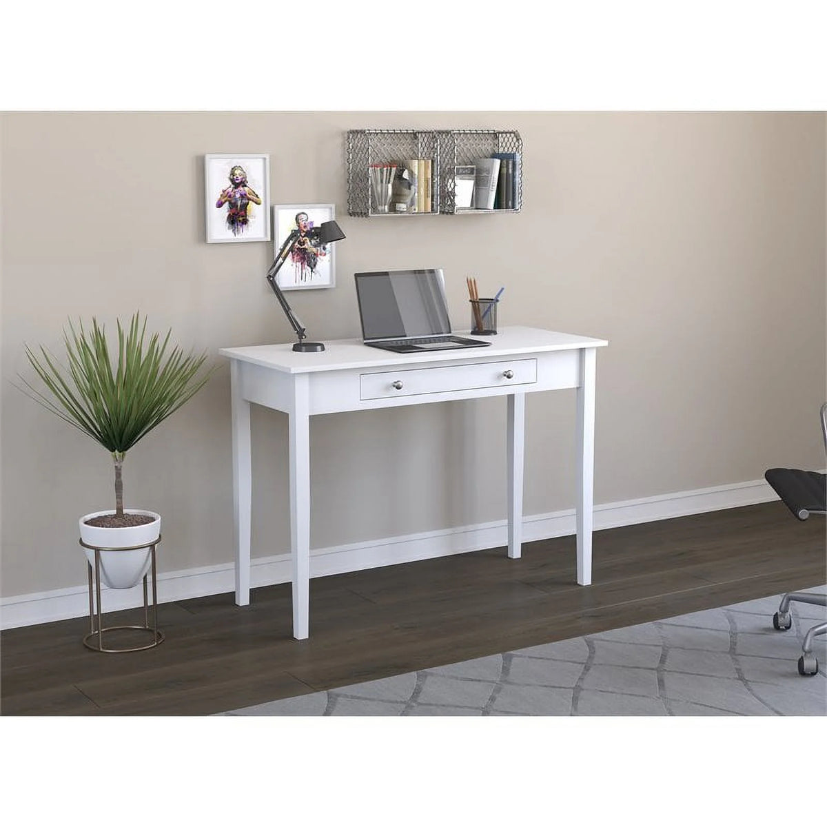 White Computer Desk with 1-Drawer B520409