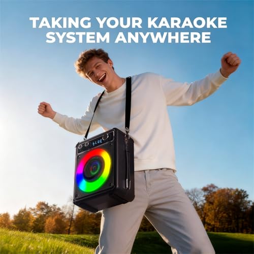Portable Bluetooth Karaoke Speaker with 2 Wireless Microphones P1108
