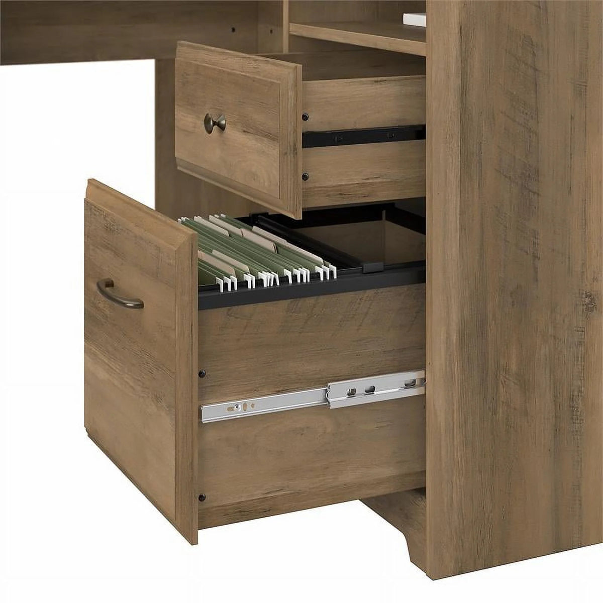 L Shaped Computer Desk in Reclaimed Pine V6360