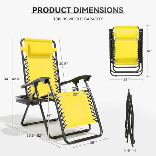 Aqua Zero Gravity Chair with Pillow and Cup Holder, 2 Pack X412