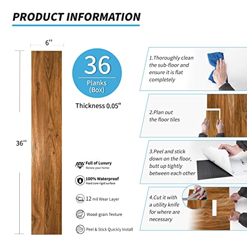 Peel and Stick Vinyl Floor Tiles Wood Look J8208