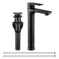 Matte Black Single Handle Vessel Sink Faucet with Drain F895