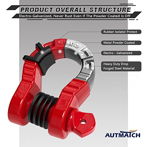 3/4" D Ring Shackles 2 Pack Frosted Black Z779