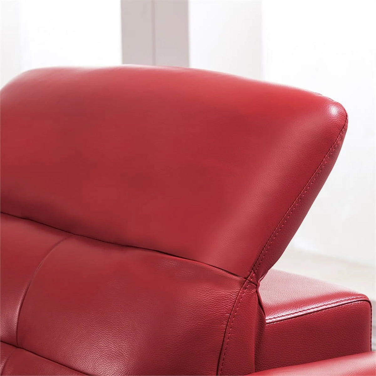 Red Italian Leather Sectional with Right Facing Chaise T89089