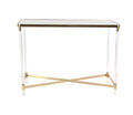 44" x 32" Gold Metal Mirrored Top Console Table Z7070
