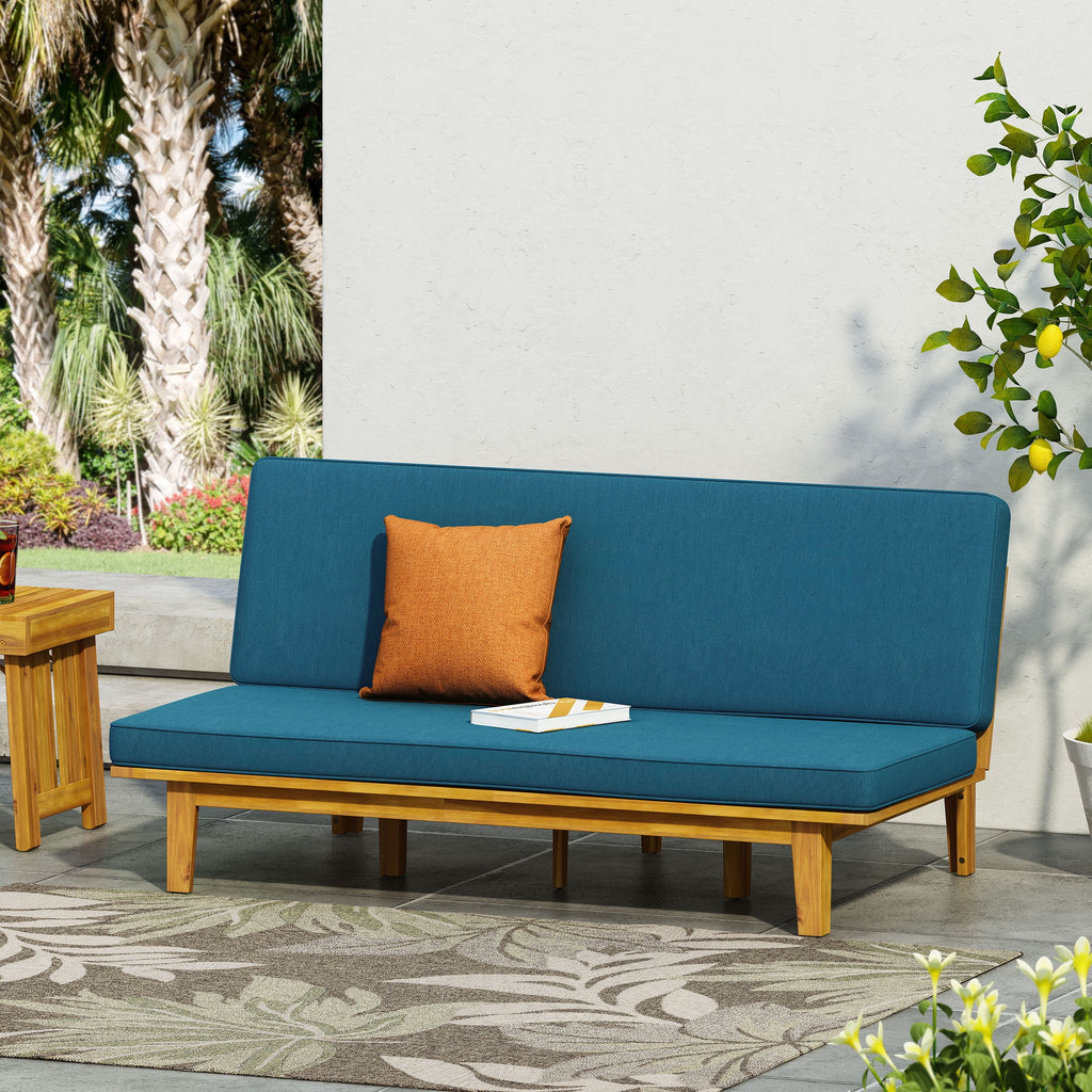 Acacia Wood Convertible Daybed with Cushion H6642