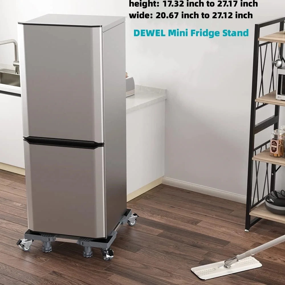 Adjustable Mini Fridge Stand with Wheels Gray D2335