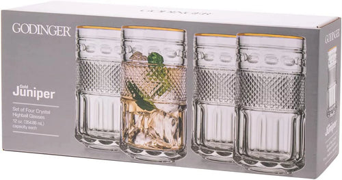 12 oz Gold Rim Highball Glass Cup R868
