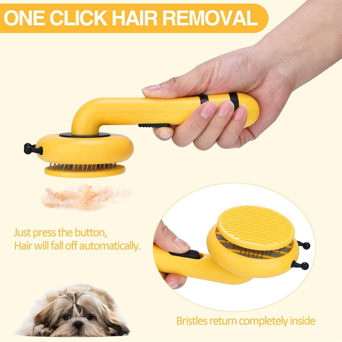 Self Cleaning Pet Slicker Brush with Release Button Z647