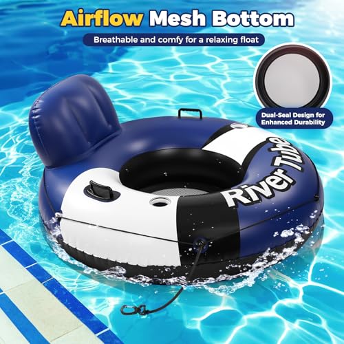 Inflatable Pool Float with Canopy and Cup Holder U727198