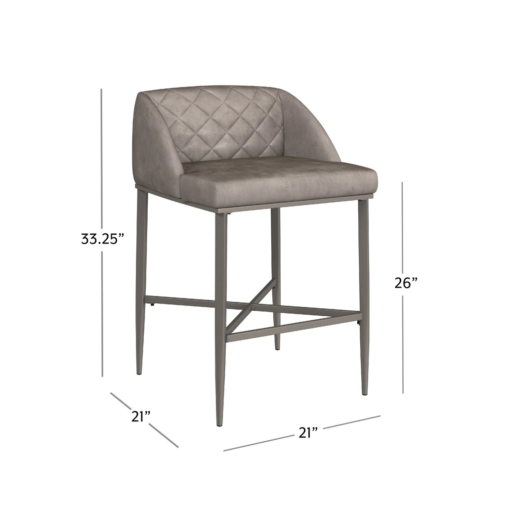 Pewter Metal Counter Height Stool Set of 2 I525470