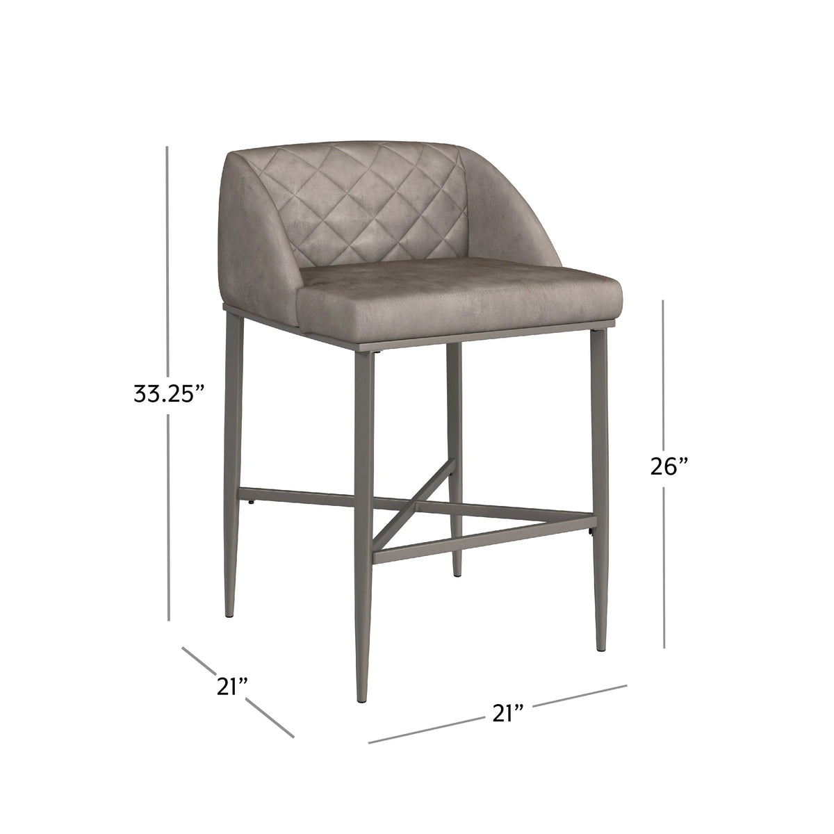 Pewter Metal Counter Height Stool Set of 2 I525470