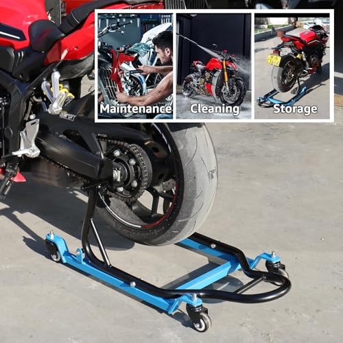 Heavy Duty Motorcycle Rear Wheel Lift Stand with 4 Movable Wheels W7993
