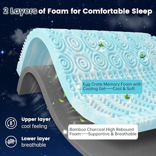 3 Inch 7-Zone Queen Memory Foam Mattress Topper with Cooling Gel E921124