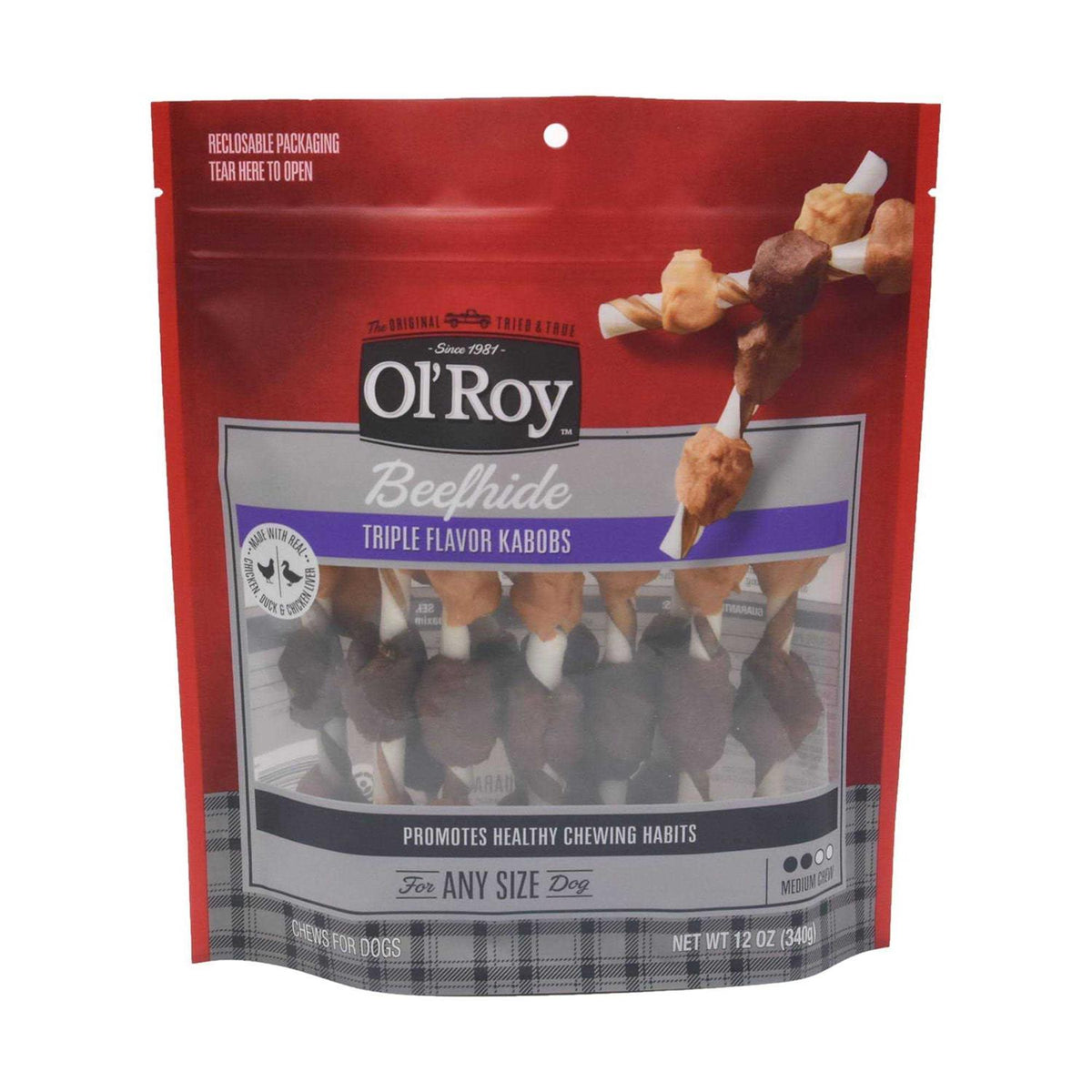 Triple Flavor Rawhide Chews for Dogs T59025