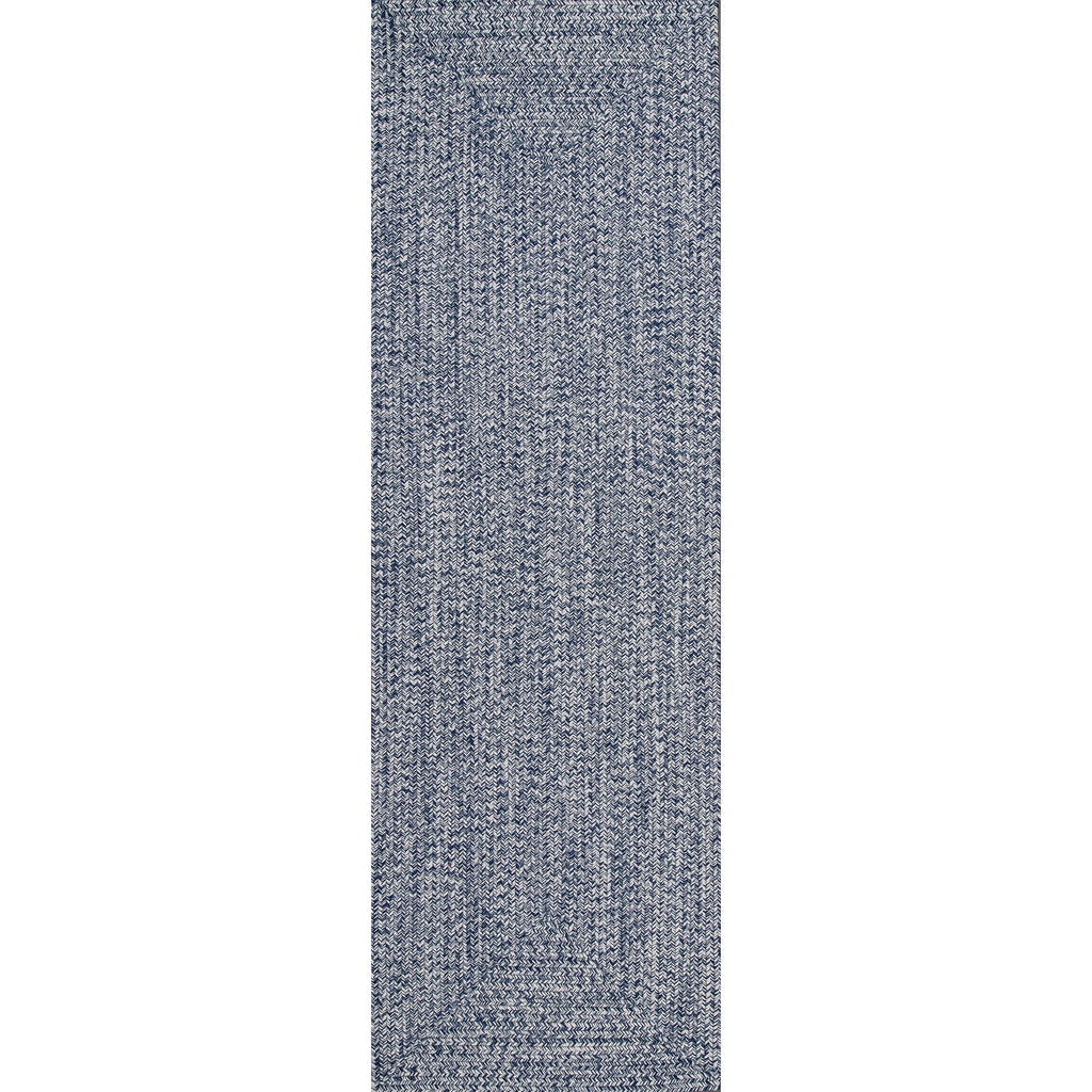 Navy Braided Indoor/Outdoor Area Rug 2' 6" x 8' N440
