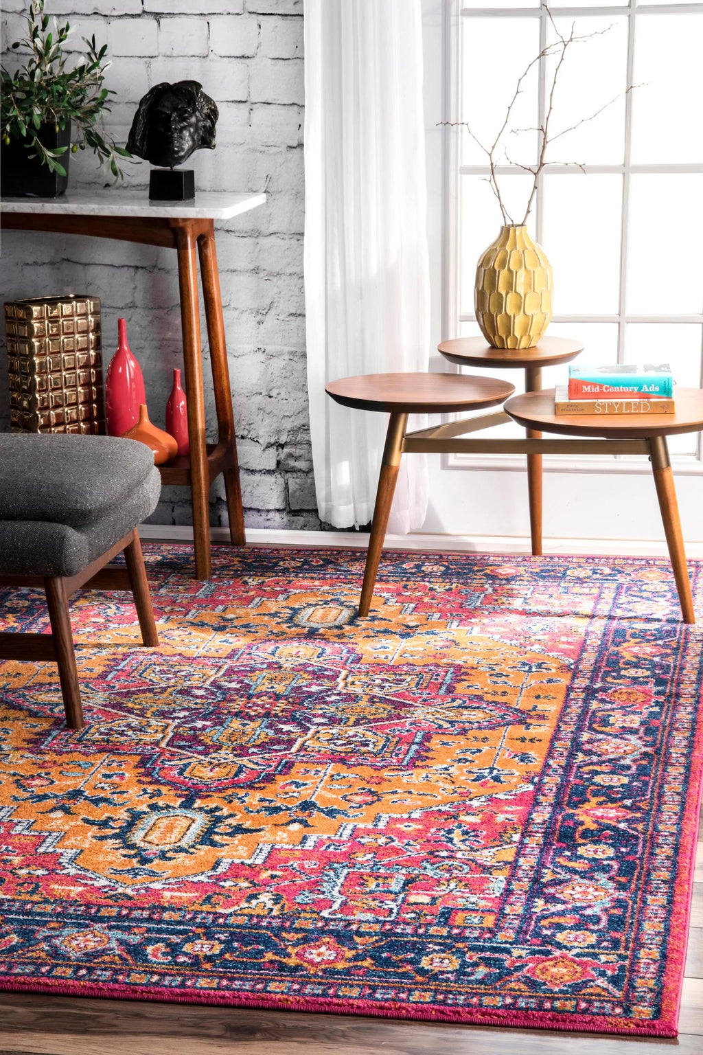 Orange Persian Accent Rug 3' x 5' N25399