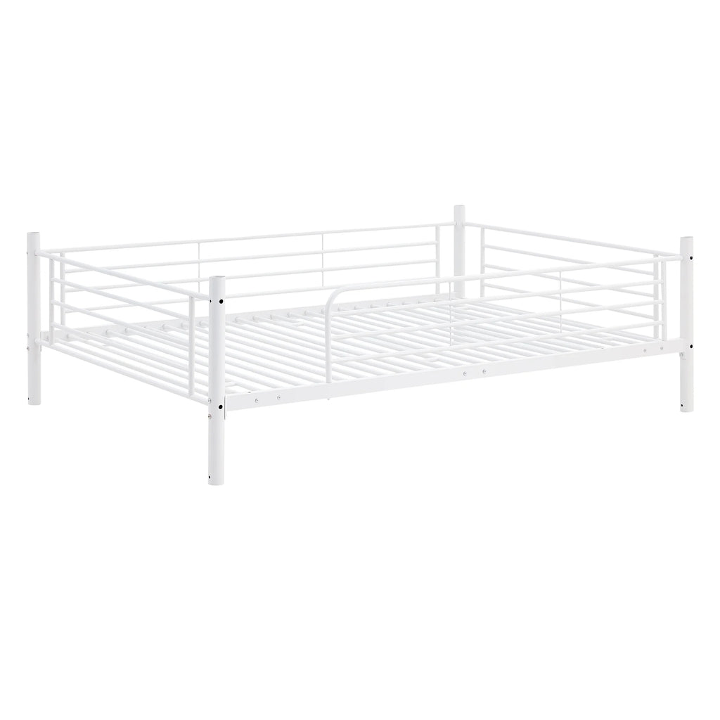 Full Metal Triple Bed with Built-In Ladder White X560893