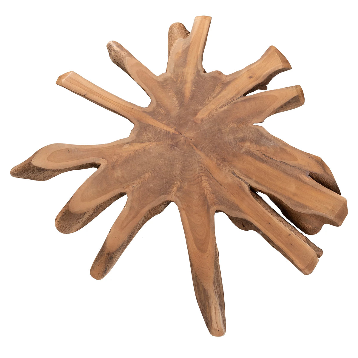 Brown Teak Root End Table U5087