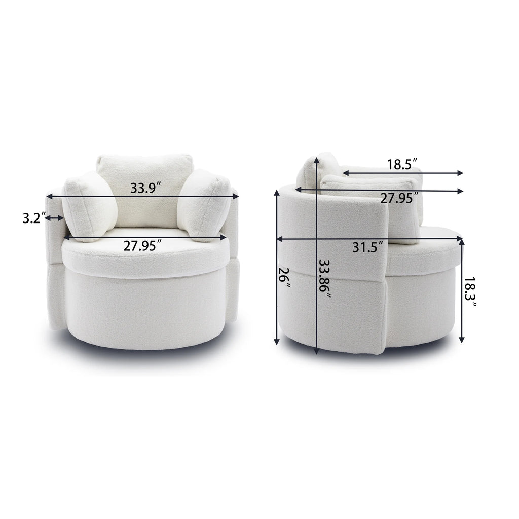 Ivory Swivel Storage Chair O992715