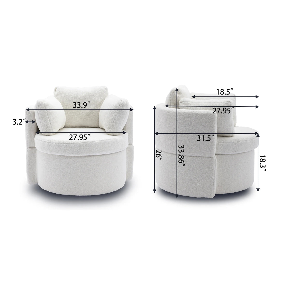 Ivory Swivel Storage Chair O992715