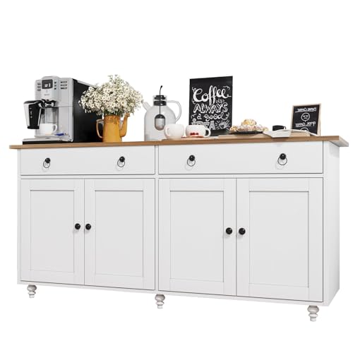 White Buffet Cabinet with Storage Z4146