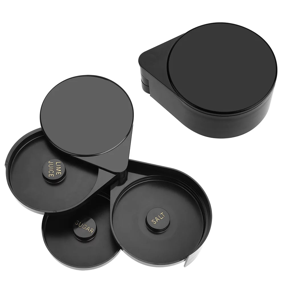 Black 3 Tier Glass Cocktail Rim B4661