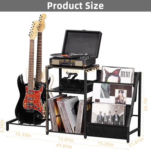 3 Tier Record Player Stand with Storage D20019